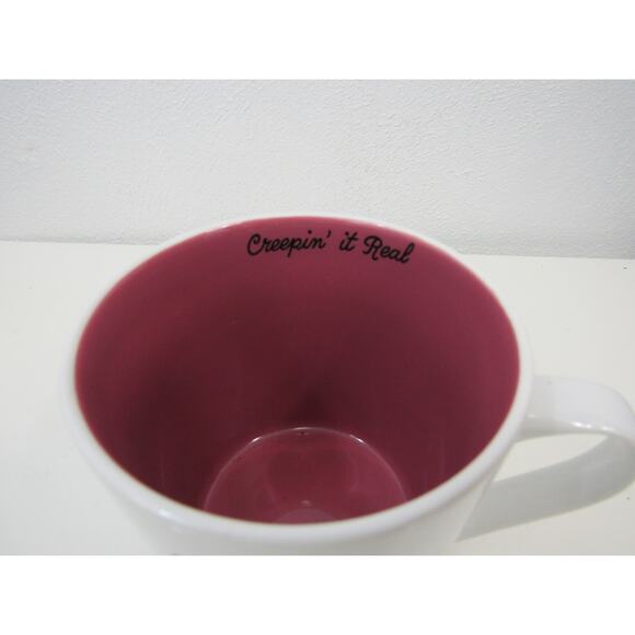 Creepin' It Real Skull Themed Ceramic Mug Leopard Print Halloween Spooky - Picture 2 of 4